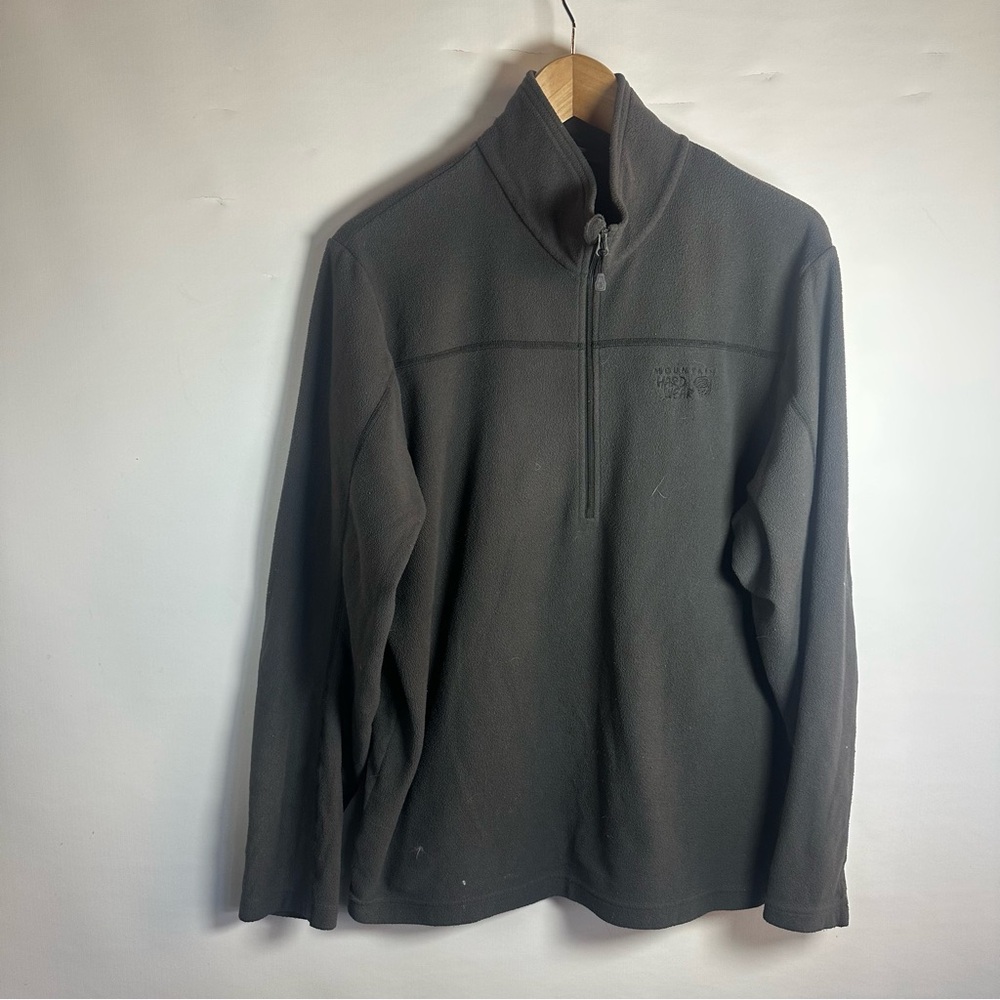 Men's Black Quarter-Zip Fleece Pullover